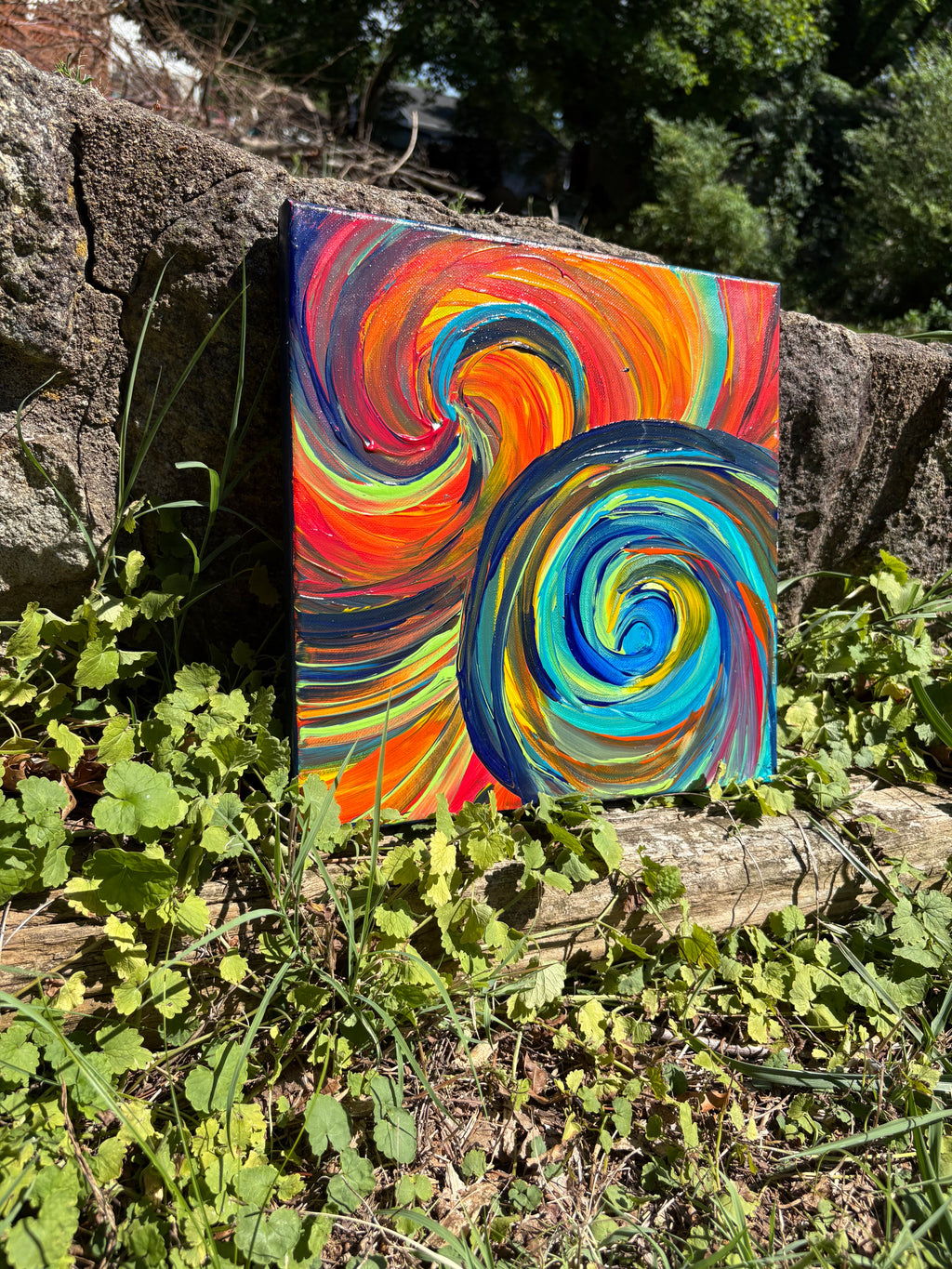 Acrylic on Canvas “Colorful Swirls”