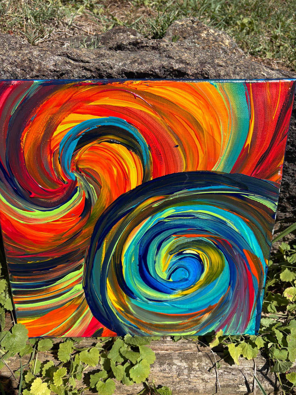 Acrylic on Canvas “Colorful Swirls”