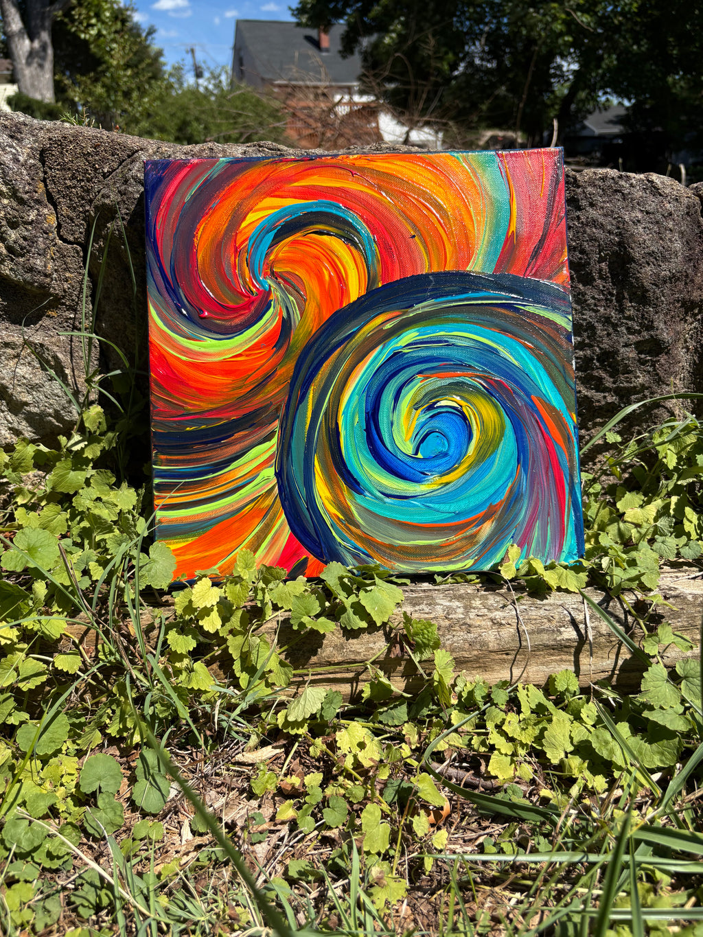 Acrylic on Canvas “Colorful Swirls”