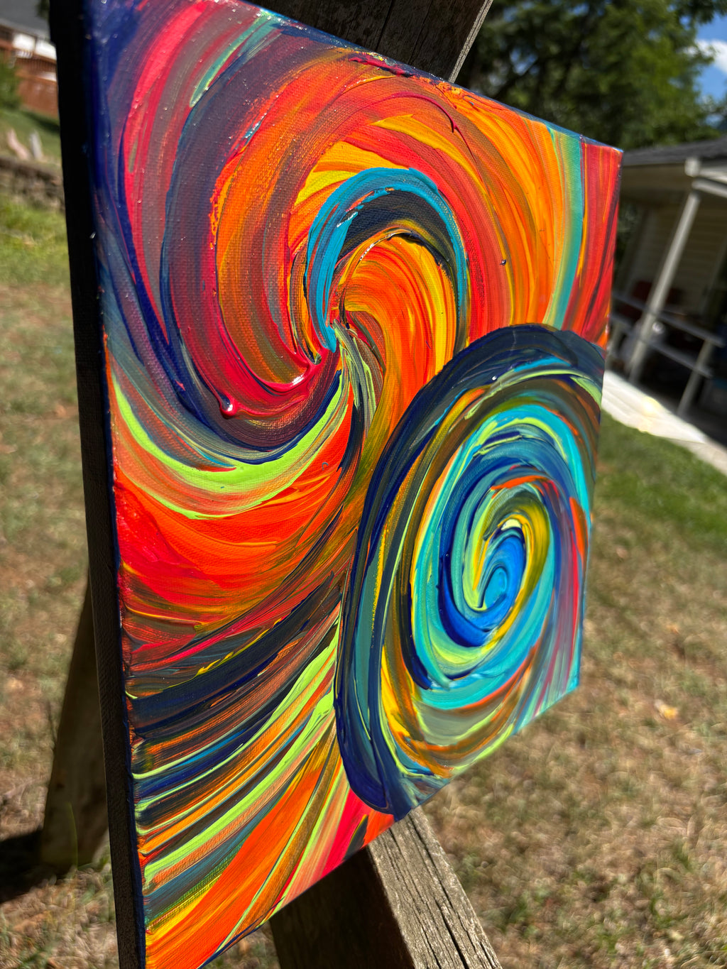 Acrylic on Canvas “Colorful Swirls”