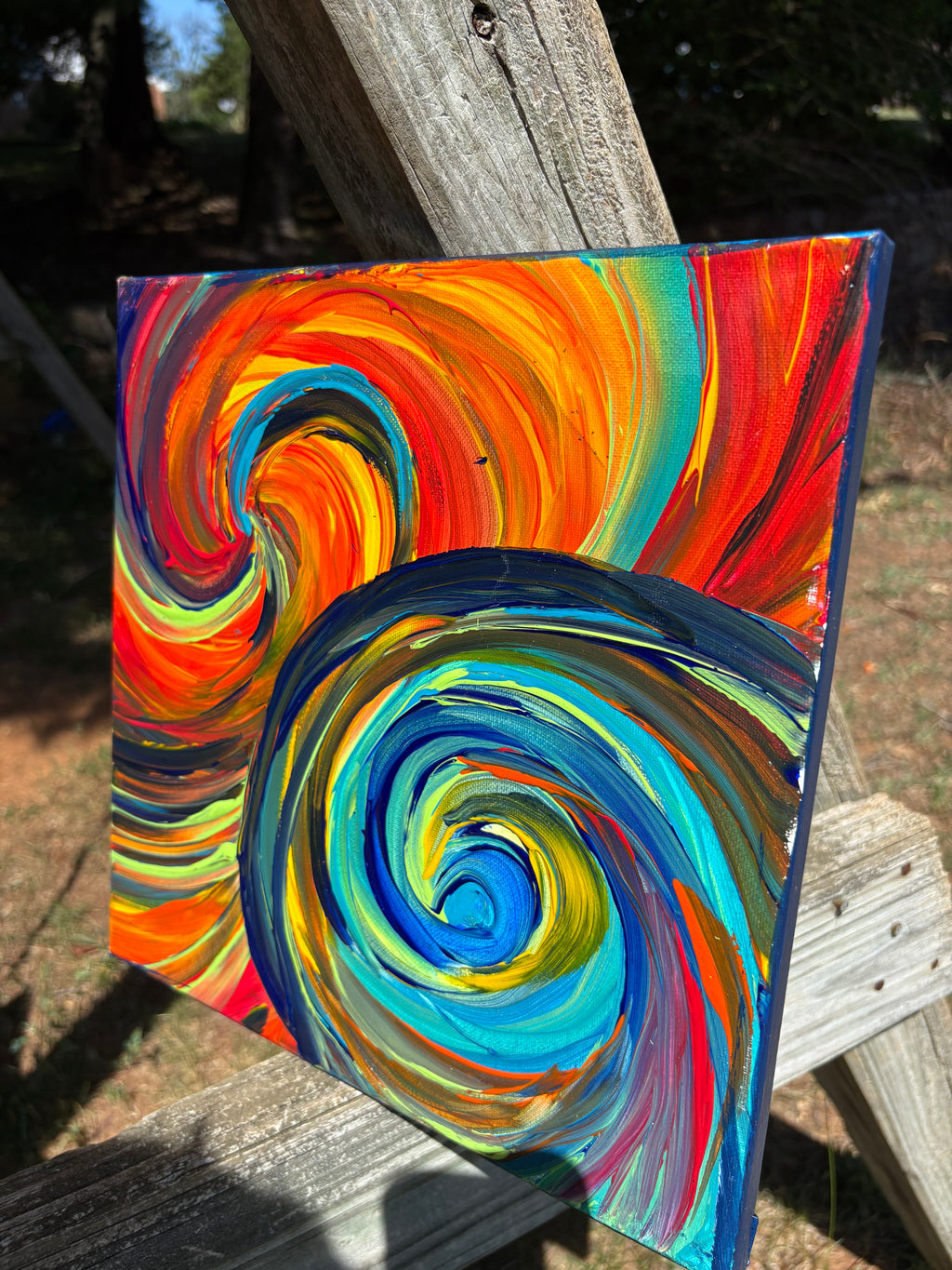 Acrylic on Canvas “Colorful Swirls”