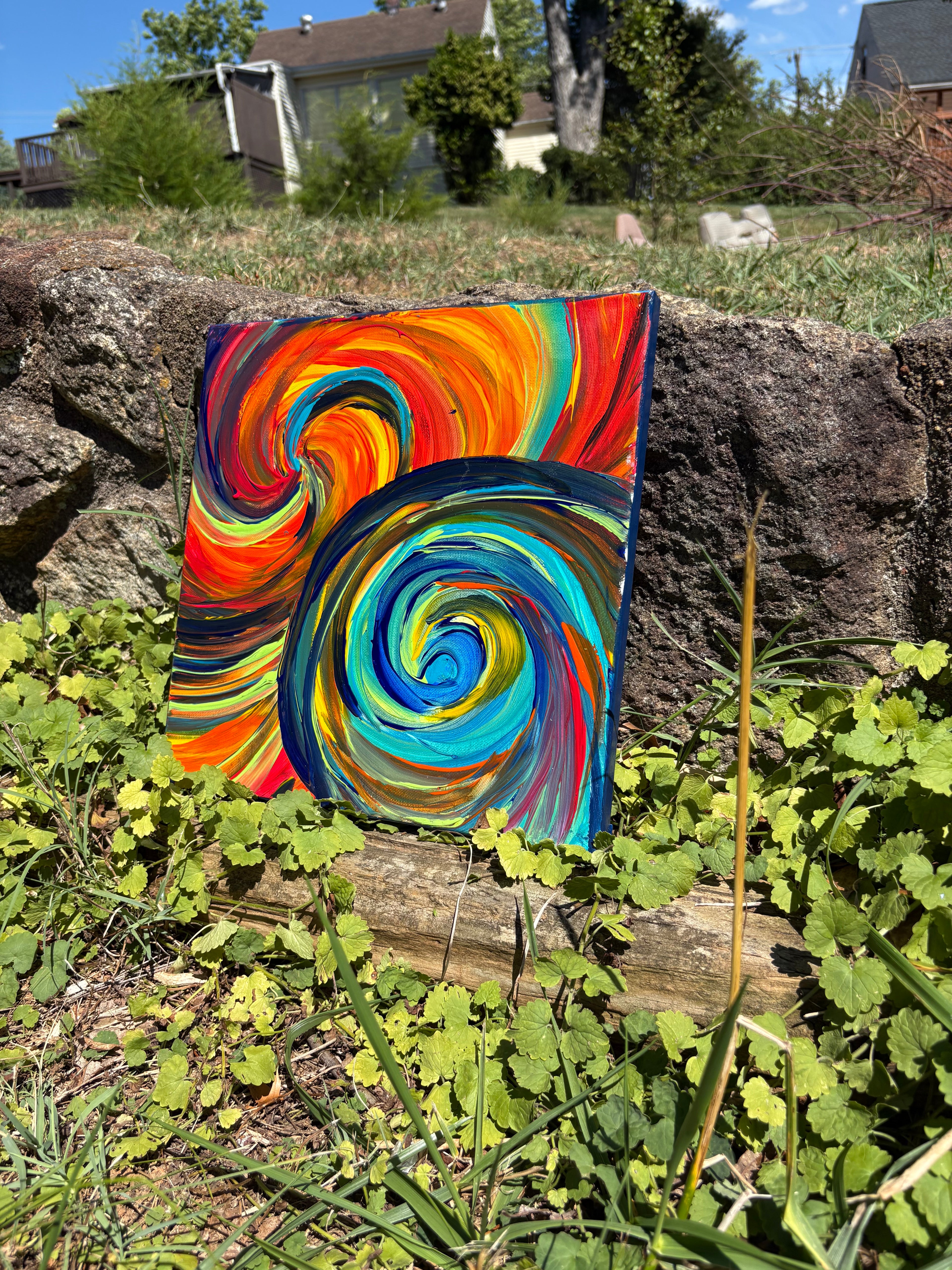Acrylic on Canvas “Colorful Swirls”